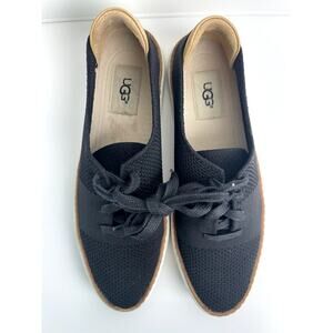 UGG Pinkett Lace-up Hyper Weave Casual Black Sneaker Size 7 Women